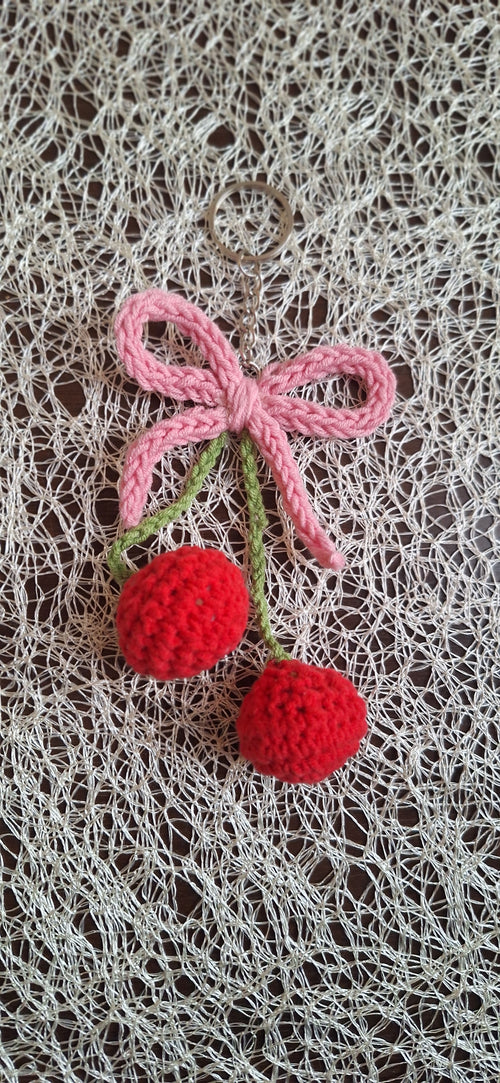 Cherry Bow Keychain 🎀