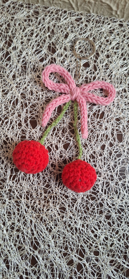 Cherry Bow Keychain 🎀